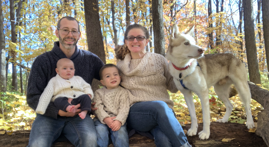 Photo of David with his family